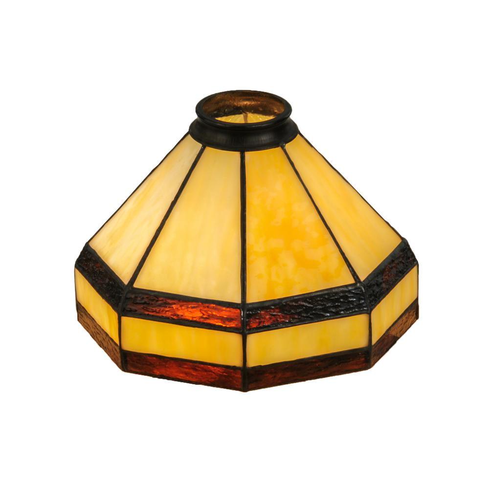 Beige and Brown Stained Glass Lamp Shade
