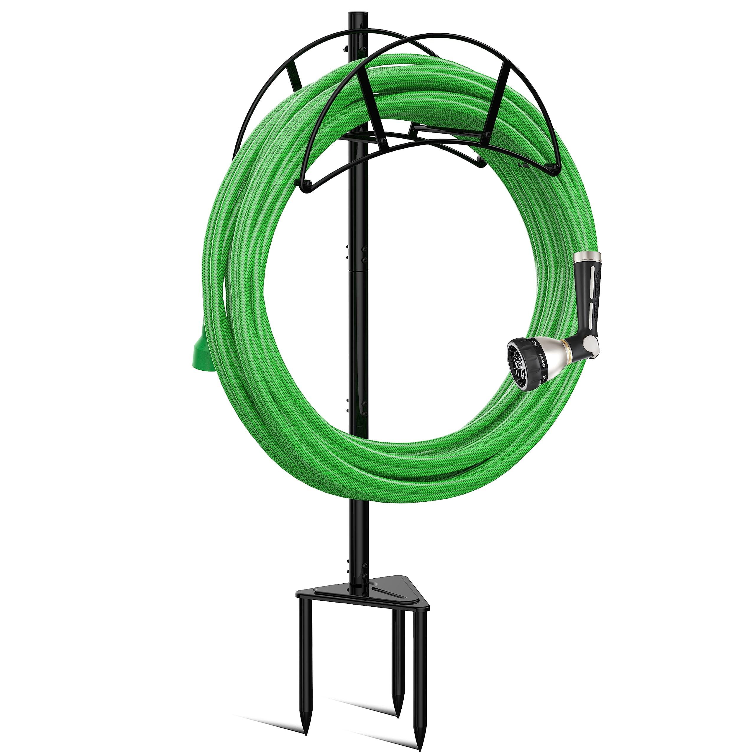 Heavy Duty Black Metal Freestanding Garden Hose Holder