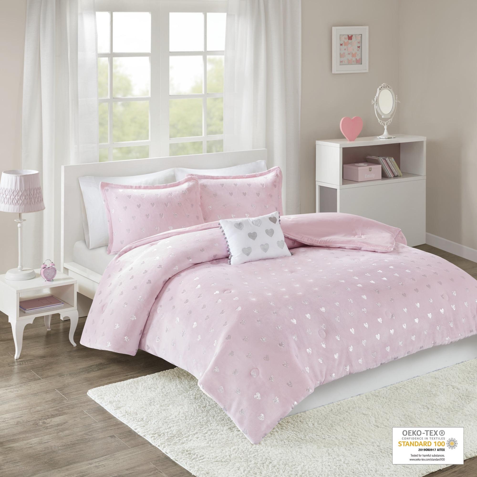 Rosalie Metallic Printed Plush Comforter Set