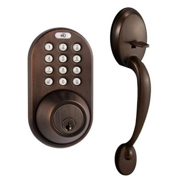 Milocks Handleset with Smart Deadbolt and Door Knob and Rosette