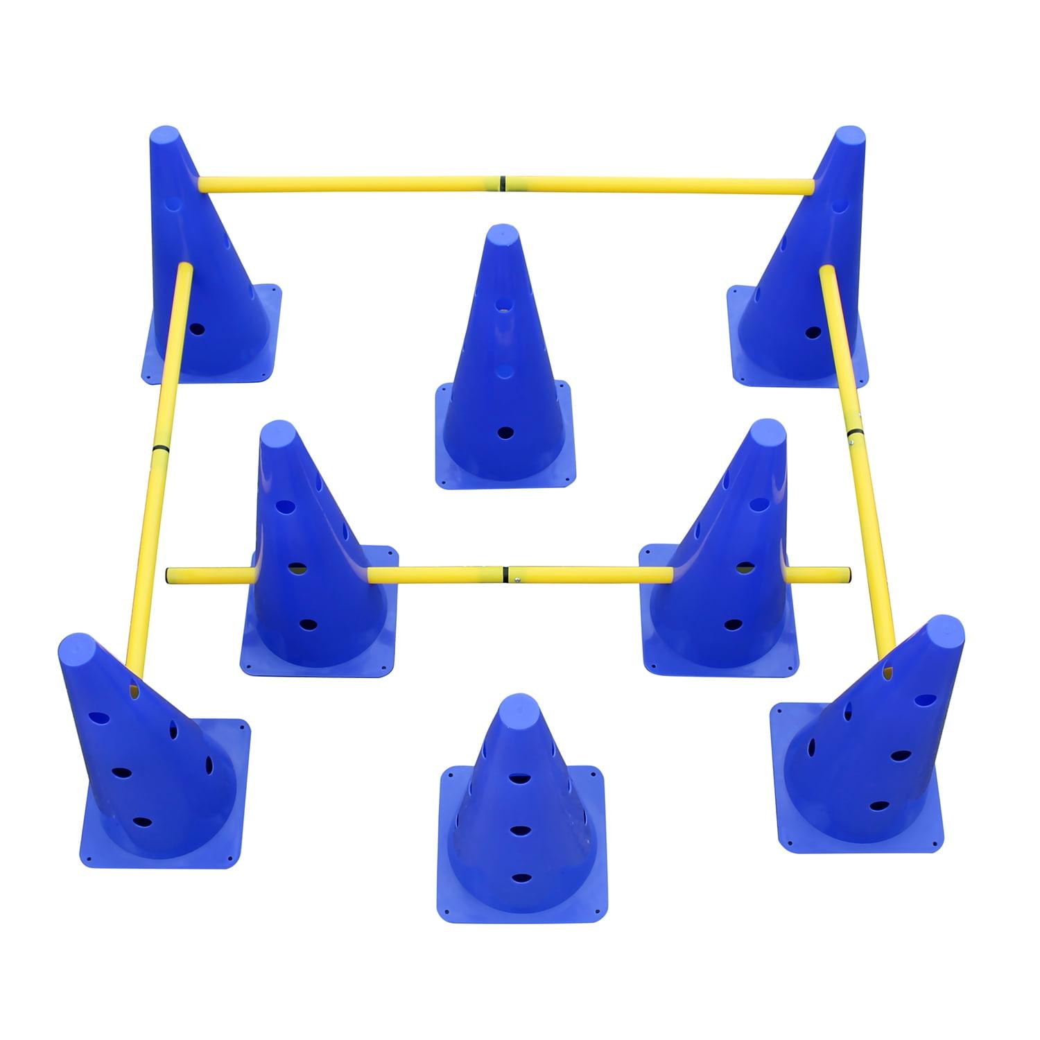 Adjustable Blue and Yellow Agility Ladder Set for Dogs