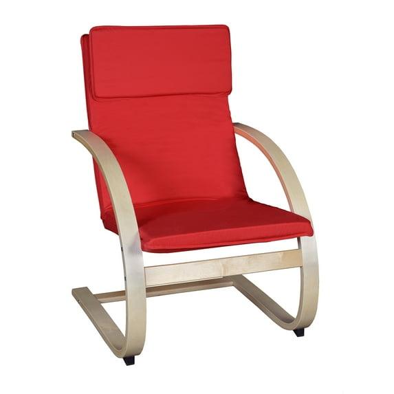 Niche Mia Bentwood Reclining, Lounge, Rocking Chair- Natural/ Red