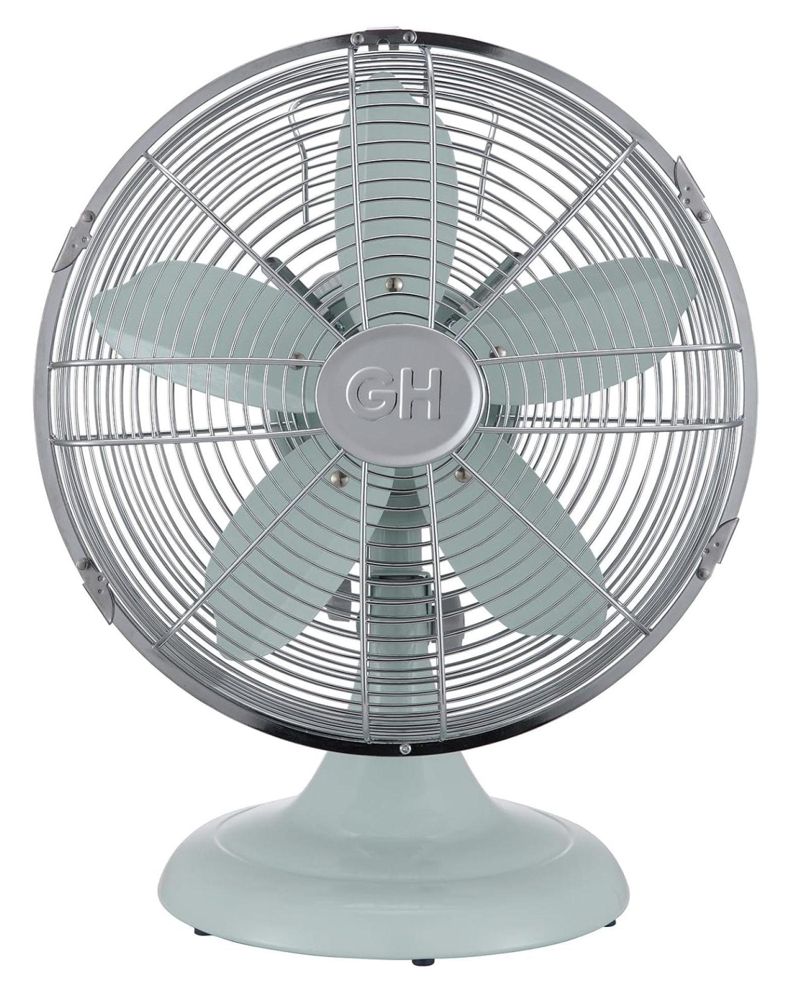 Good Housekeeping Good Housekeeping's All-Metal Retro 3-Speed 12" Oscillating Office Desk Table Fan (Multiple Finishes Available)