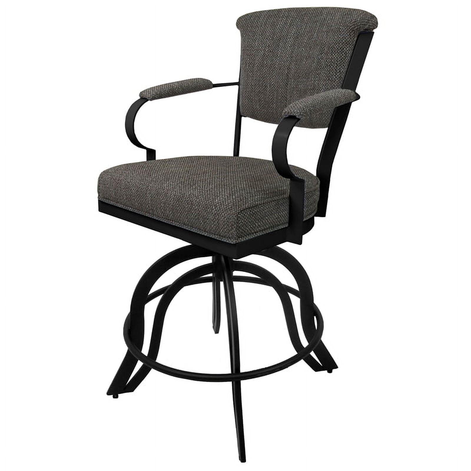 Miami Swivel 30" Bar Stool in Plumley Cocoa with Metal Frame