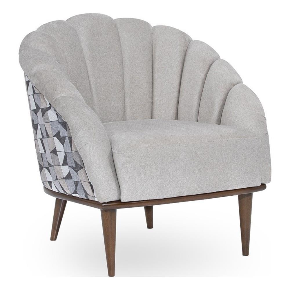 Balboa Chenille Accent Chair - Gray/Warm Walnut