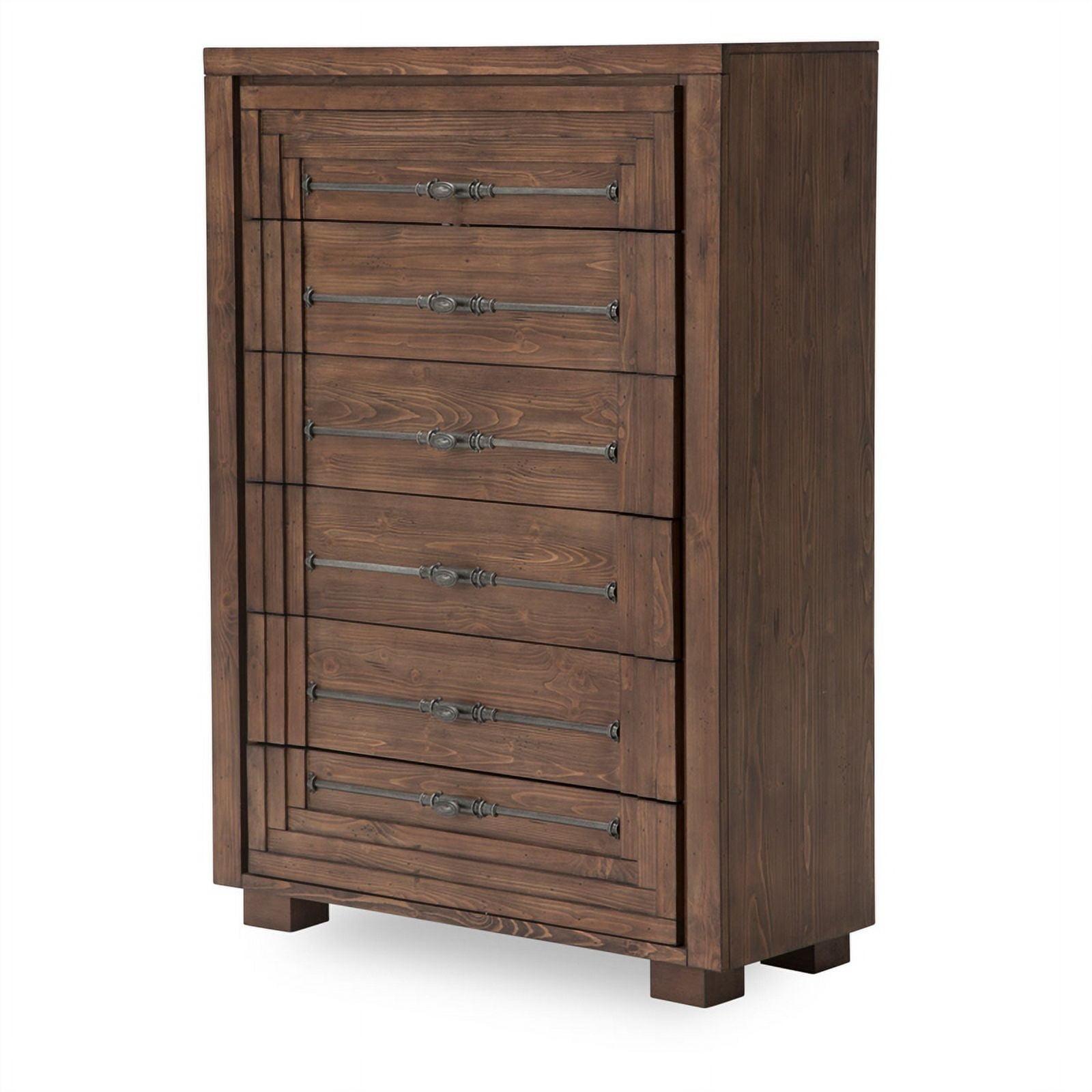 Carrollton 6-Drawer Brown Industrial Chest with Cedar Lining