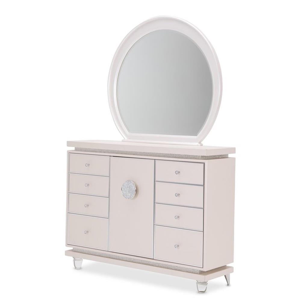 Glimmering Heights 8 Drawer 56.25" W Combo Dresser with Mirror