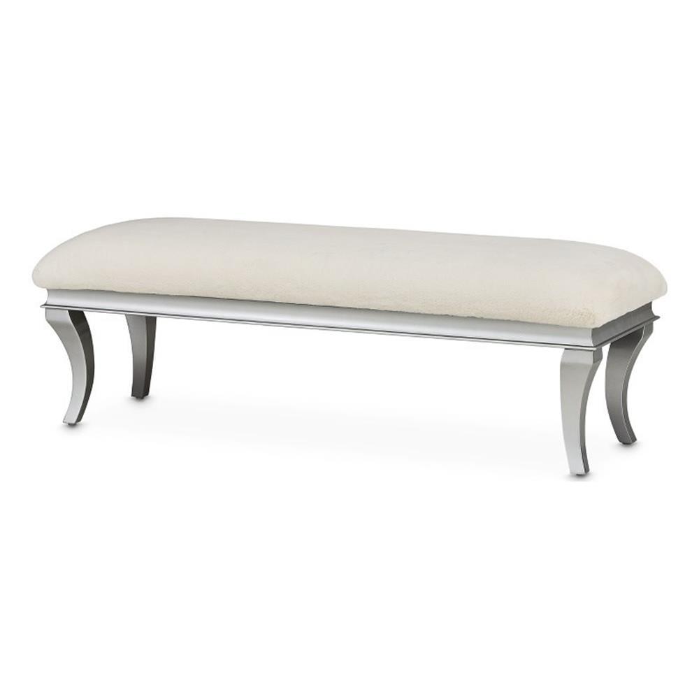 Hollywood Swank Faux Fur Upholstered Bench