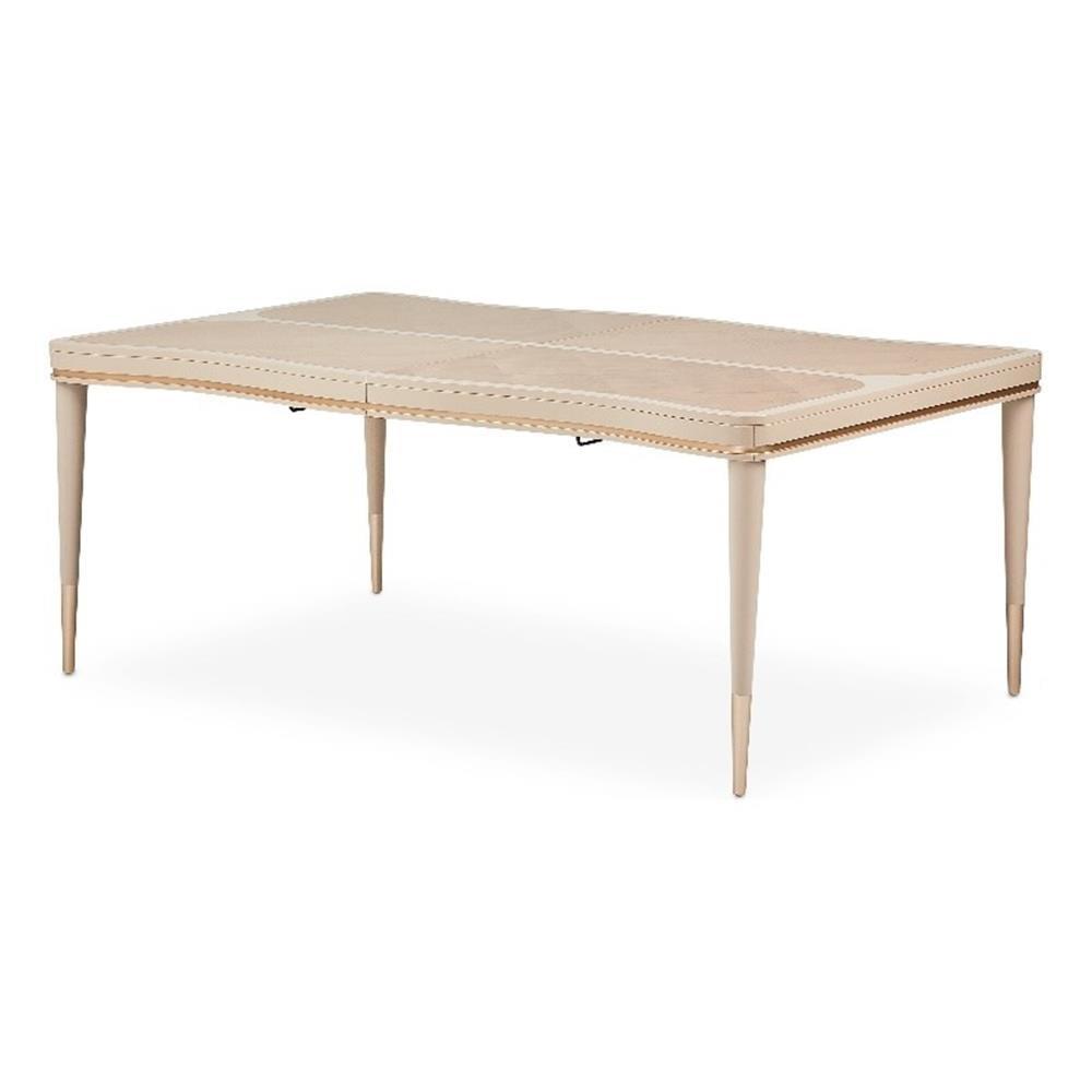 Michael Amini Malibu Crest Rectangular Wood Dining Table - Blush/Chardonnay