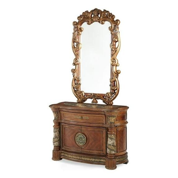 Michael Amini Villa Valencia 1 - Drawer Solid Wood Bachelor's Chest in Brown