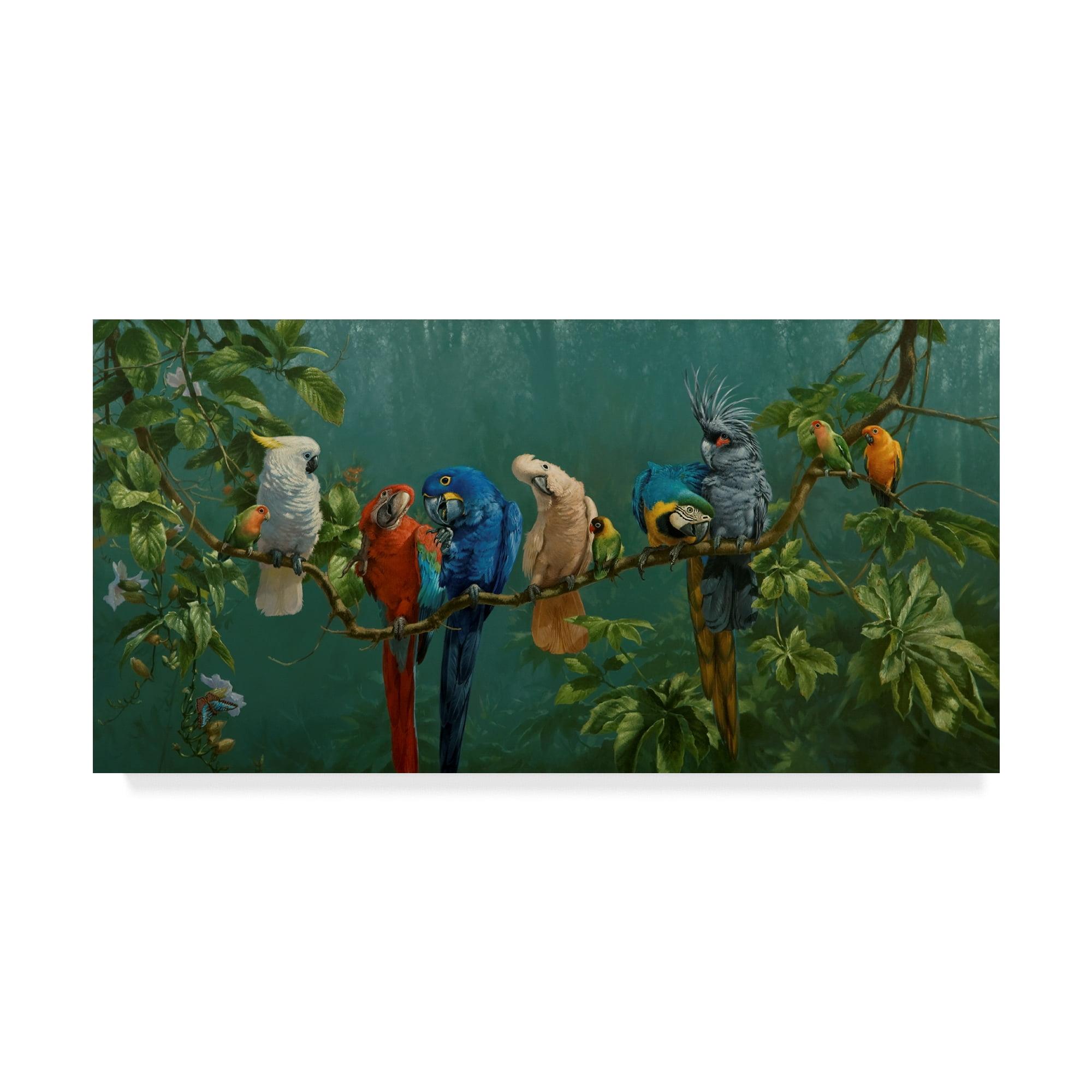Trademark Fine Art - Michael Jackson 'Perroquets' Canvas Art - 16x32