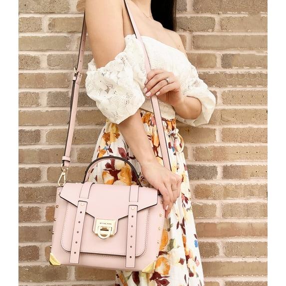 Michael Kors Manhattan Medium Powder Blush Leather Top Handle Satchel Handbag