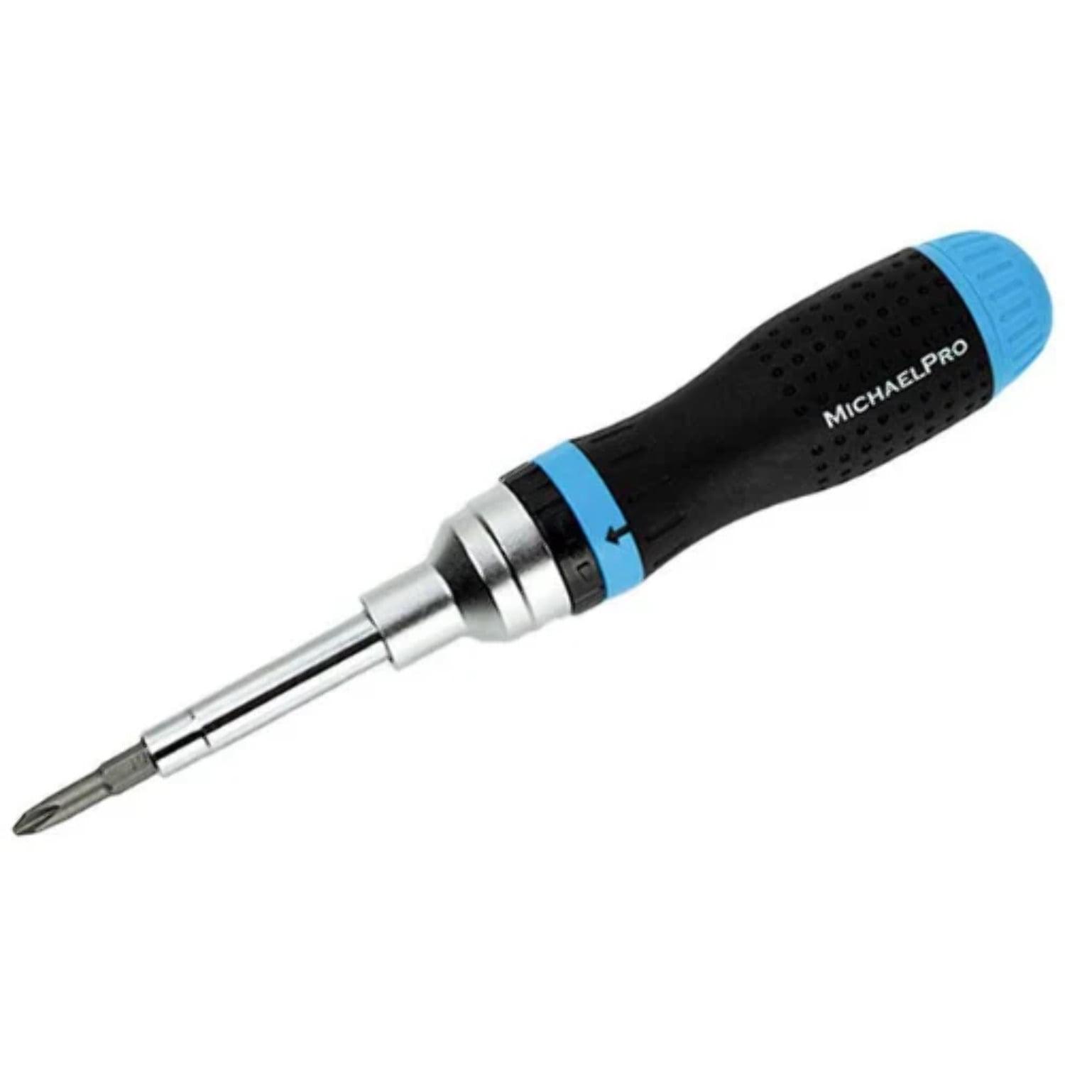 MichaelPro 19-in-1 Black and Blue Ergonomic Multi-Bit Screwdriver Set