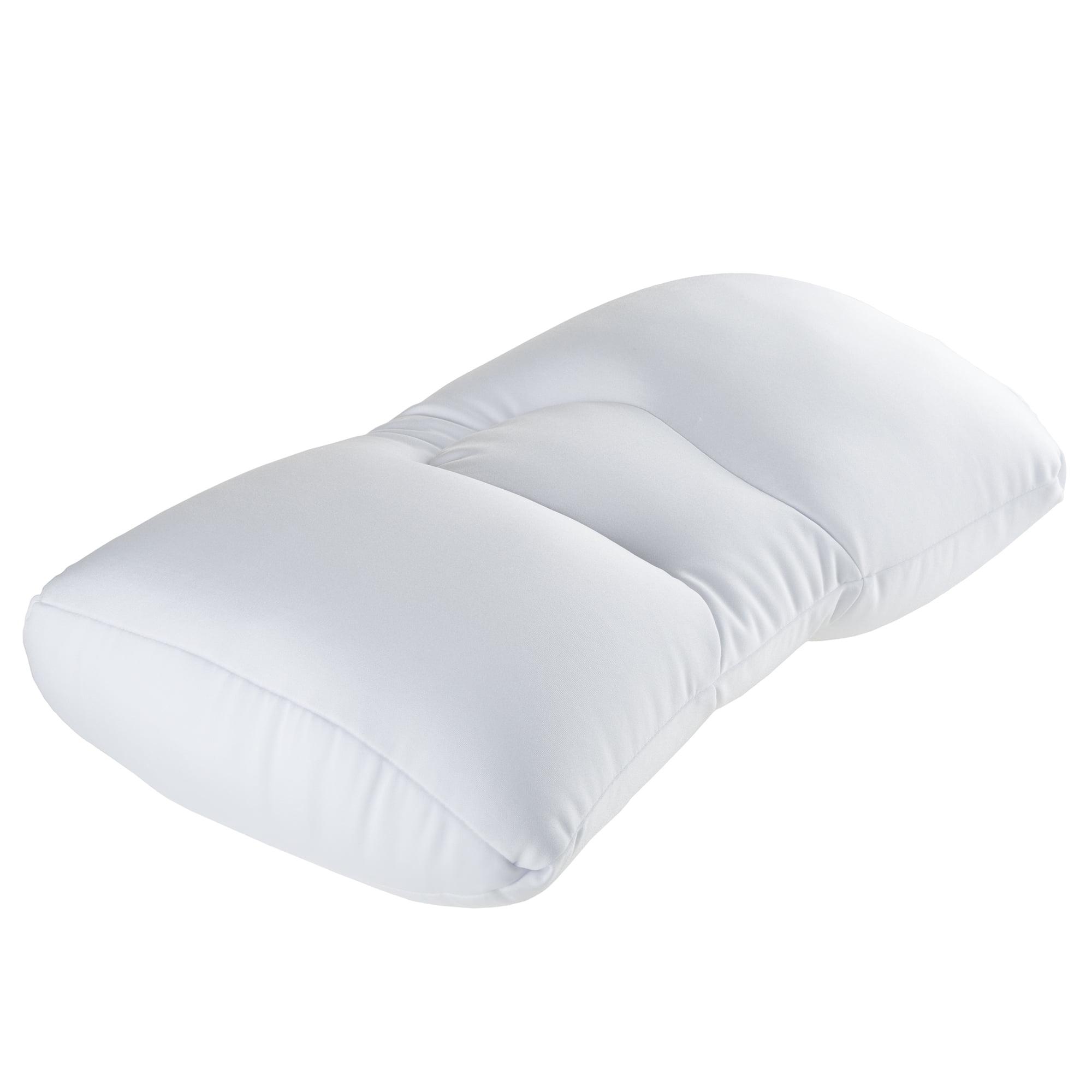 White Microbead Ergonomic Travel and Sleep Pillow