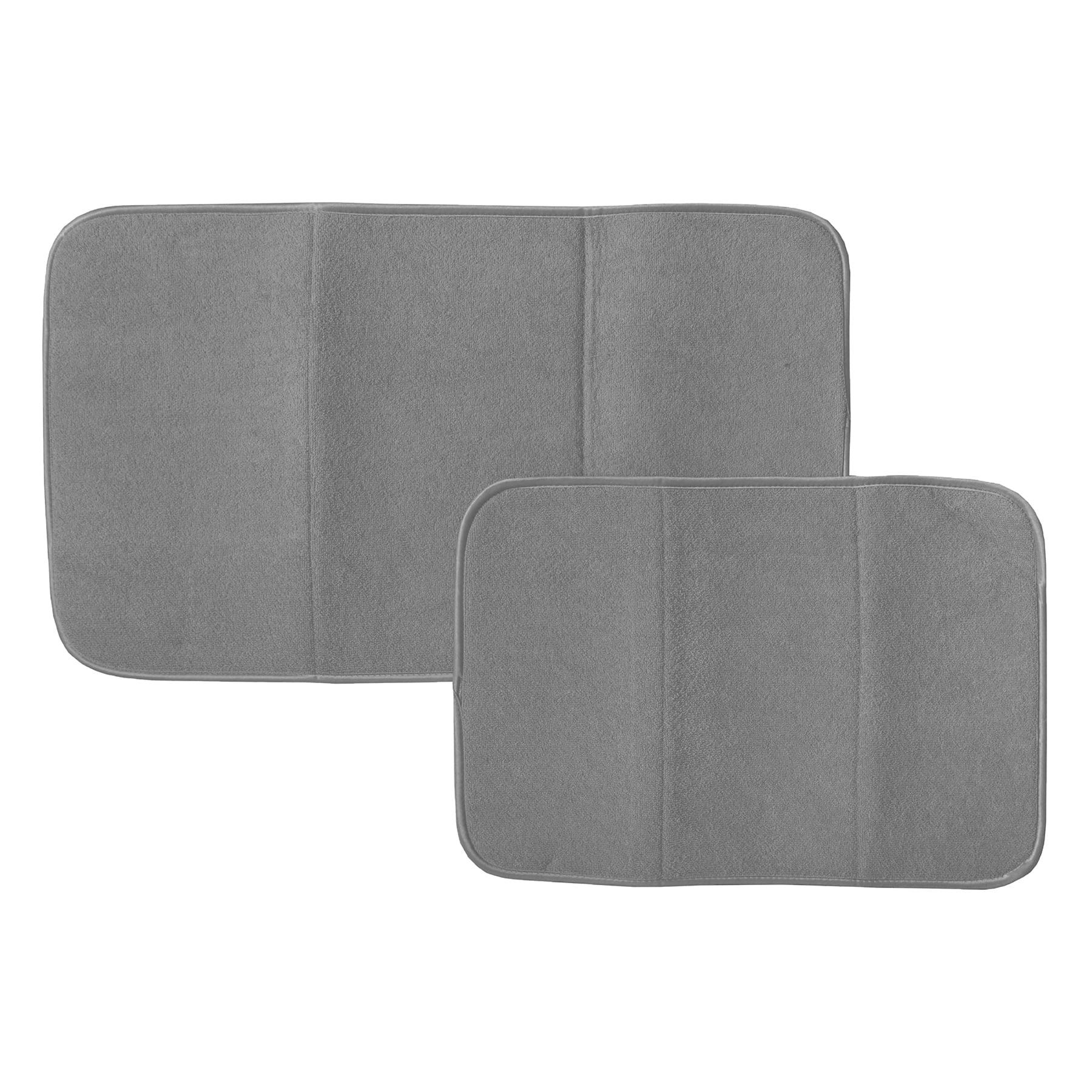 Microfiber Dish Drying Mat Reverses to Mesh, 2 Piece Set