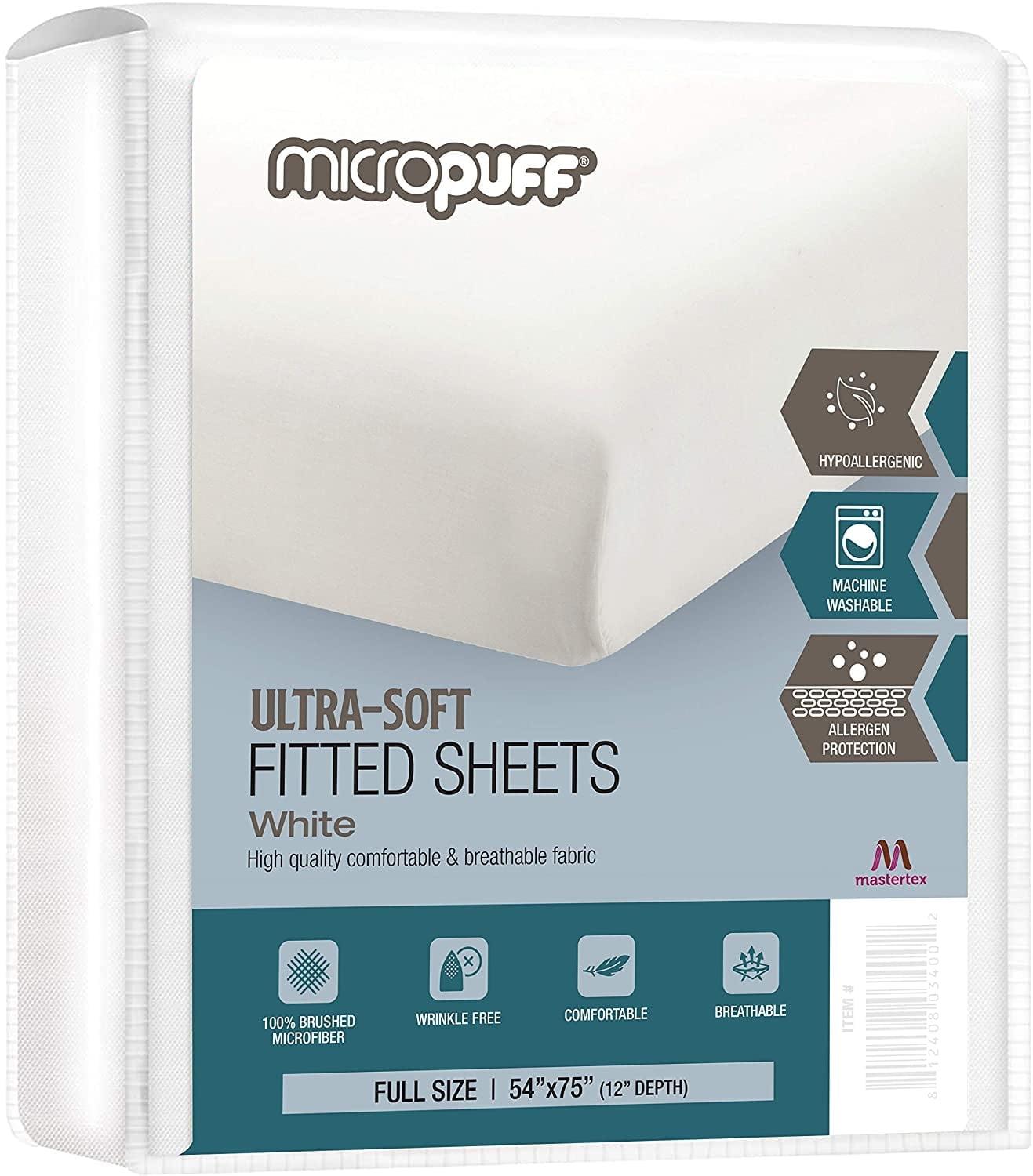 Microfiber Fitted Sheet - Soft & Smooth Allergy Protective Fitted Sheet - Odorless Filling - 95 GSM