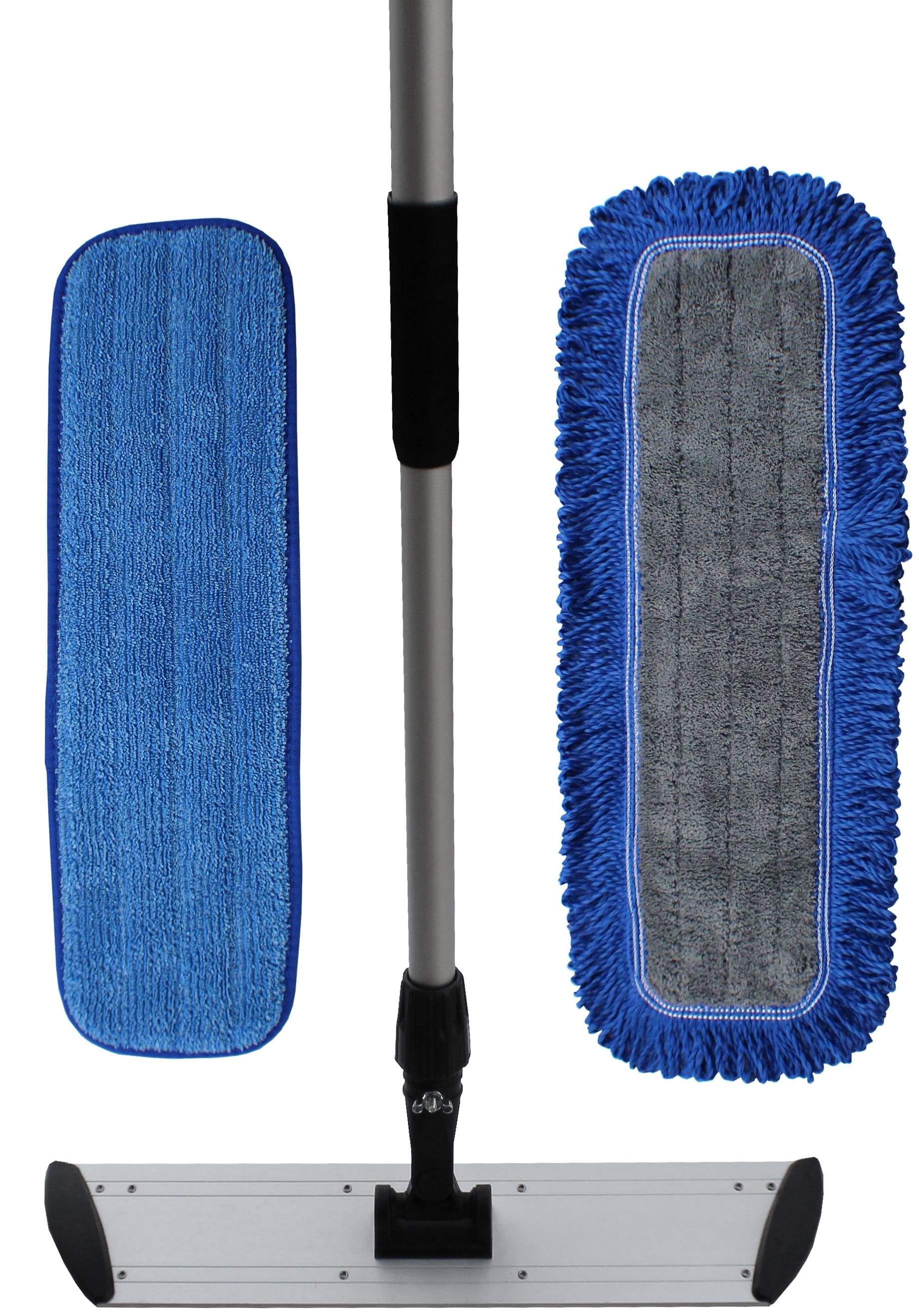 36-Inch Blue Microfiber Flat Mop Kit with Aluminum Handle