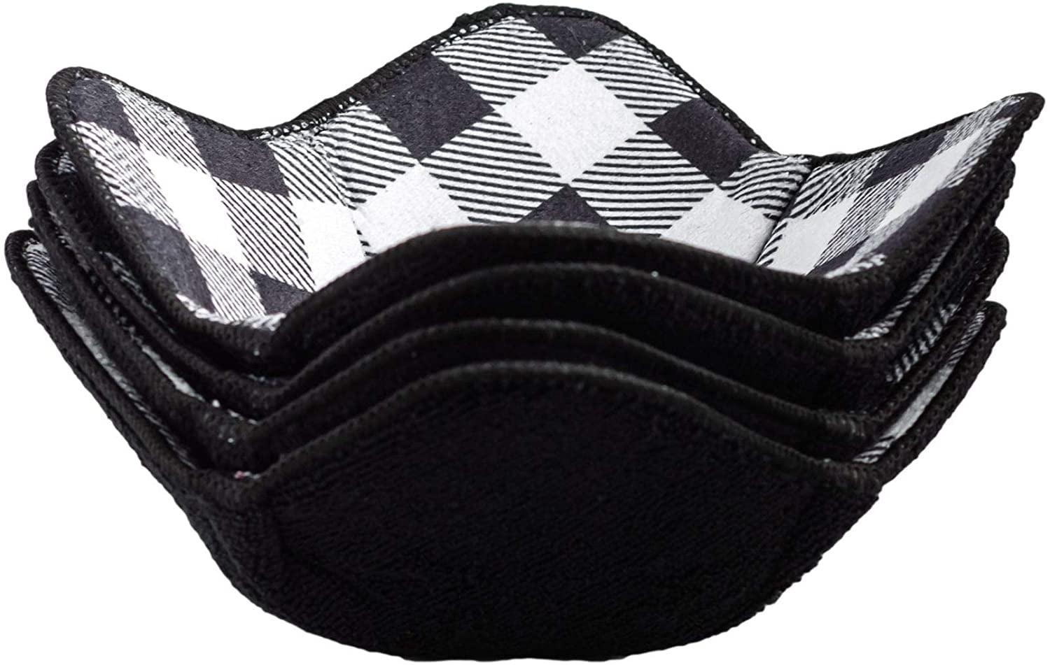 Black and White Microfiber Bowl Cozies Set of 4