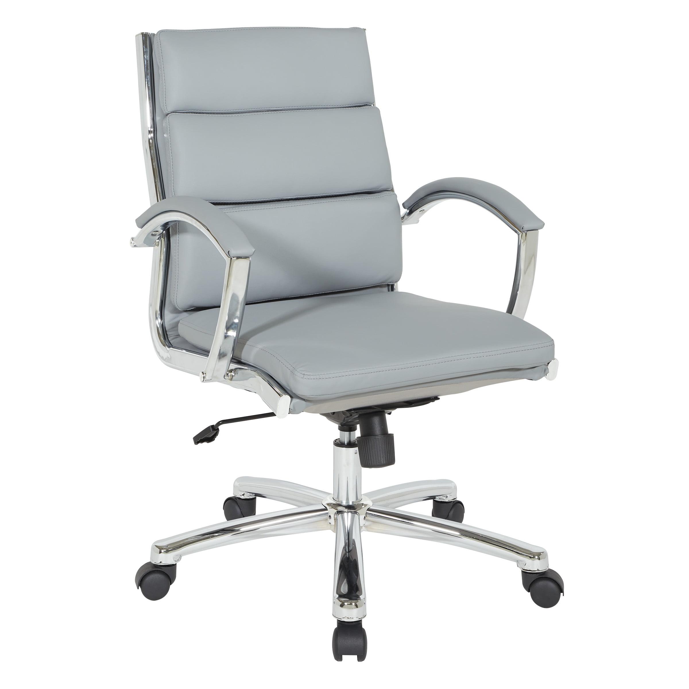 Executive Mid-Back Charcoal Grey Faux Leather Swivel Chair