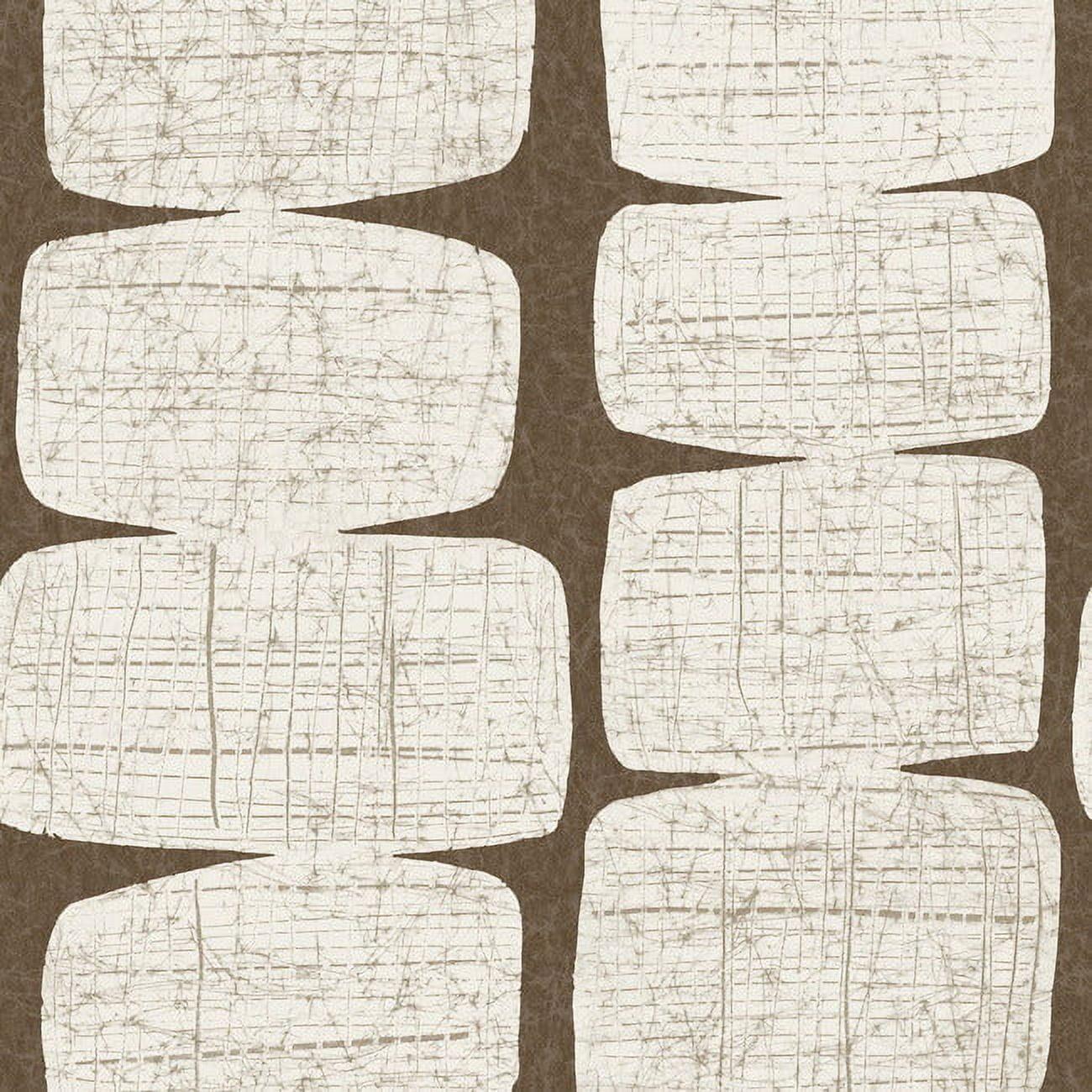 Brown Mid-Century Modern Peel and Stick Wallpaper Roll