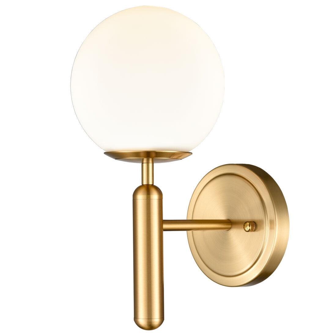 Mid-Century Bedroom Wall Sconce Globe Vanity Light Wall Light in Brass Finish