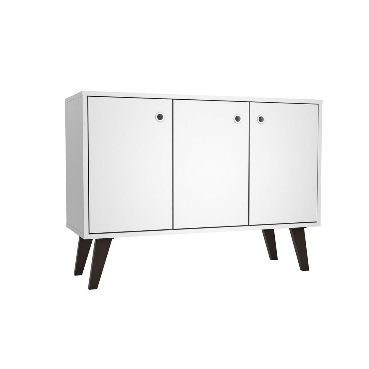 Bromma White Mid-Century Modern 36" Sideboard with Splayed Legs