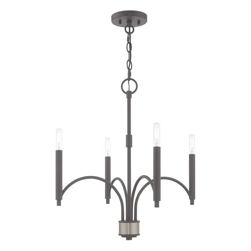 Livex Lighting Wisteria 4 - Light Chandelier in  Scandinavian Gray