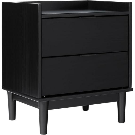 MOEPISY Mid-Century Modern 2-Drawer Solid Wood Nightstand