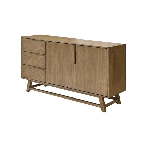 Mid-Century Modern Wood Sideboard Dining Storage CabinetFully Assembled Brown