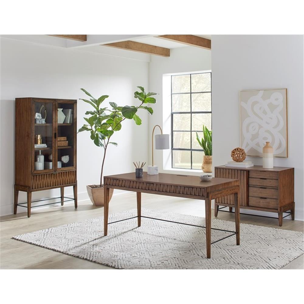 Mid-century Modern Writing Desk  Office Desk Wood Storage Desk Brown