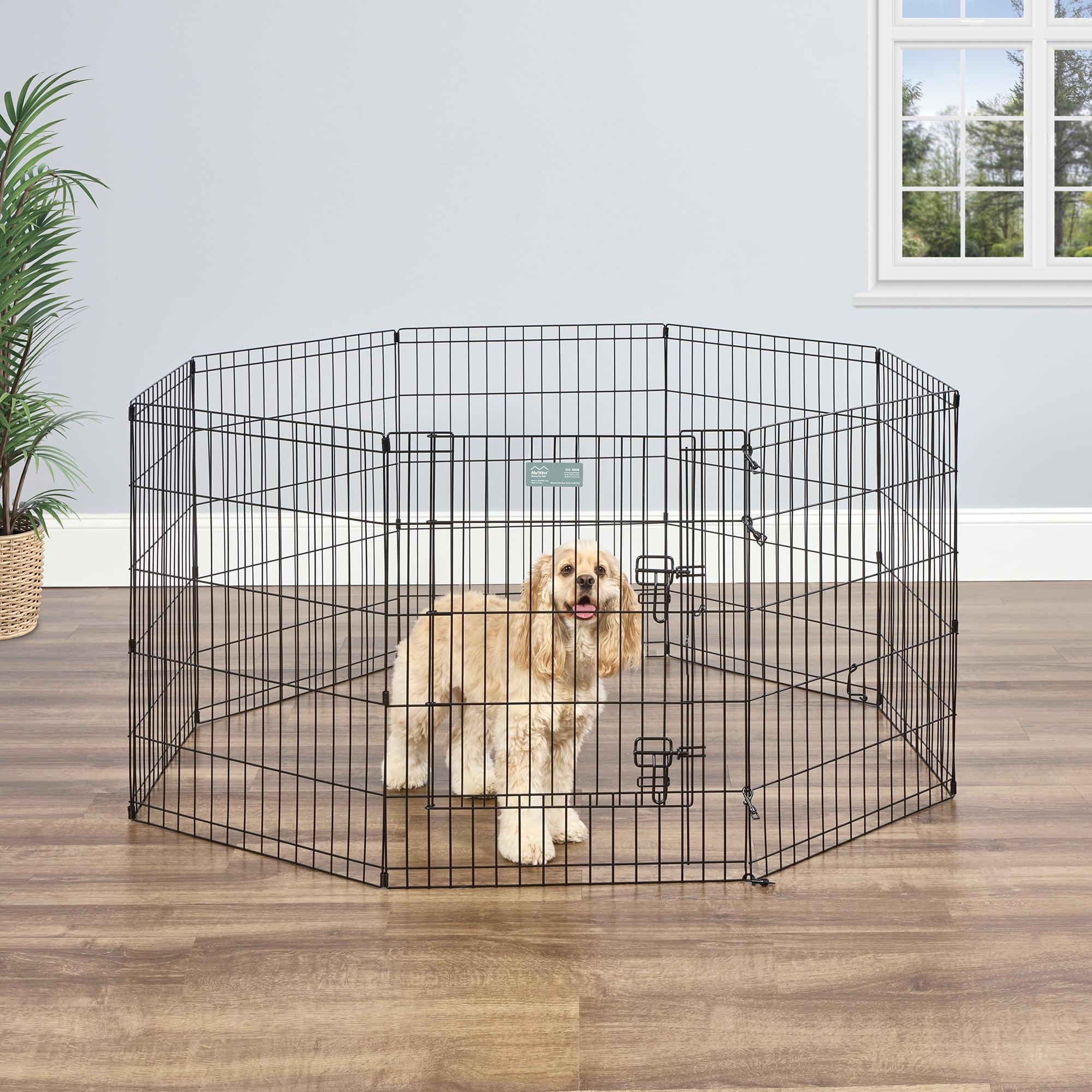 MidWest Homes For Pets Metal Black Exercise Medium Pet Dog Playpen with Door , 30"H