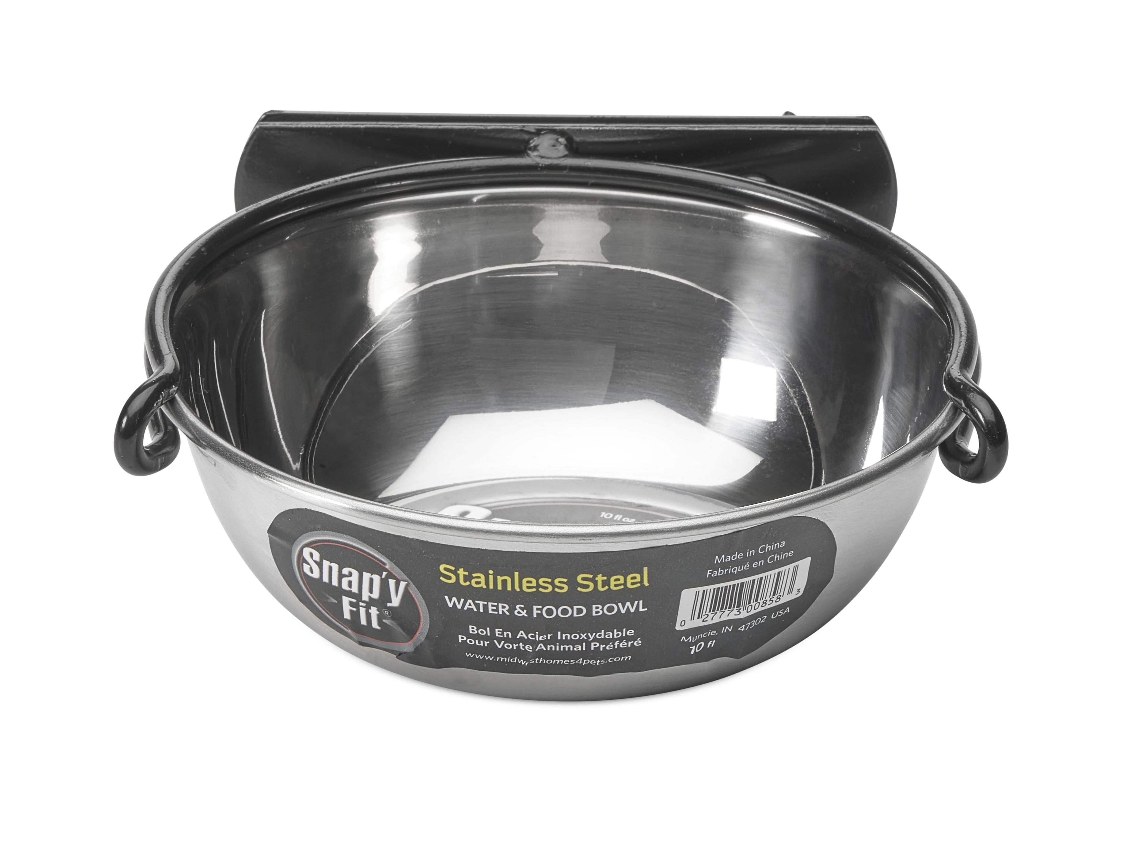 MidWest Homes for Pets Snap'y Fit Stainless Steel Dog Bowl, 10 oz