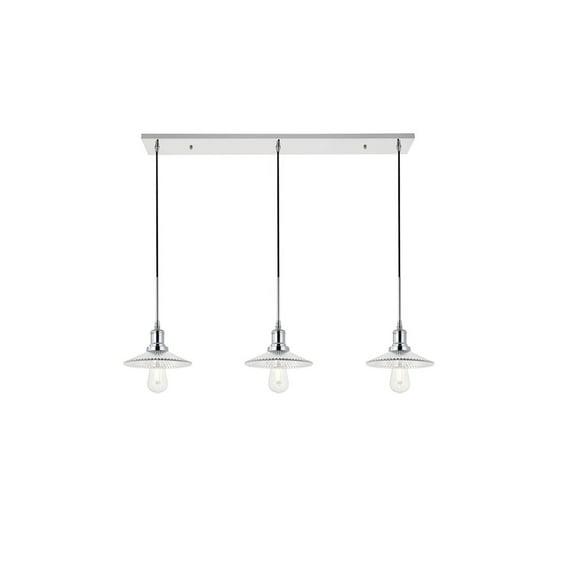 Elegant Lighting Rohan 30-Inch Satin Gold Chandelier with Metal Rings