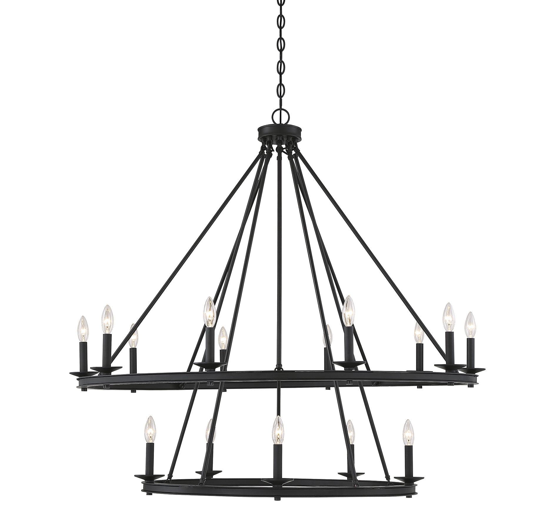 Traditional Fifteen Light Chandelier-Matte Black Finish Bailey Street Home 159-Bel-2893935