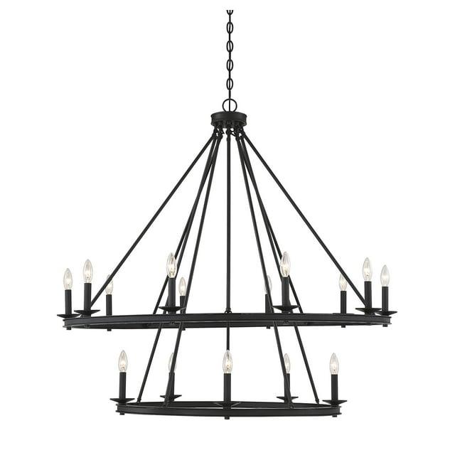 Traditional Fifteen Light Chandelier-Matte Black Finish Bailey Street Home 159-Bel-2893935