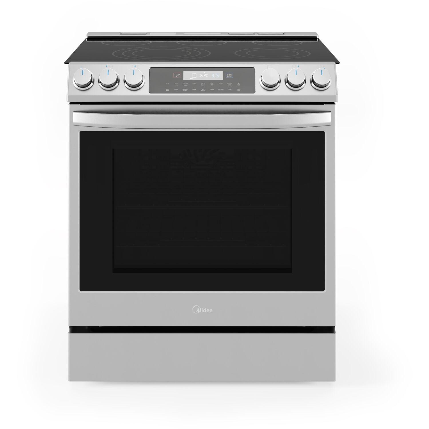 Midea 30-Inch Stainless Steel Slide-In Electric Range with Wi-Fi