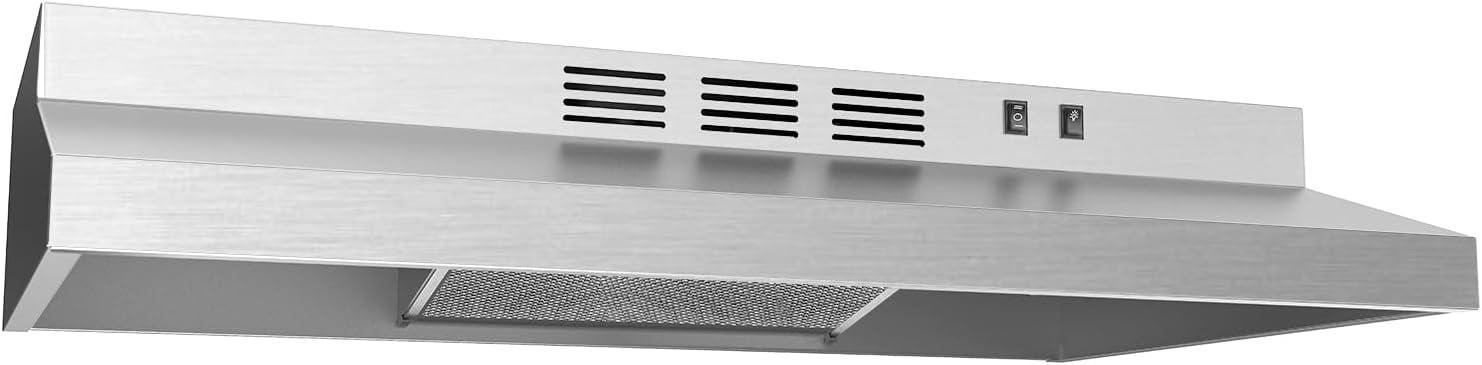 Midea MVU30W2AST 30" Under Cabinet Range Hood, 200 CFM, 2 Speed Fan, Ductless Convertible