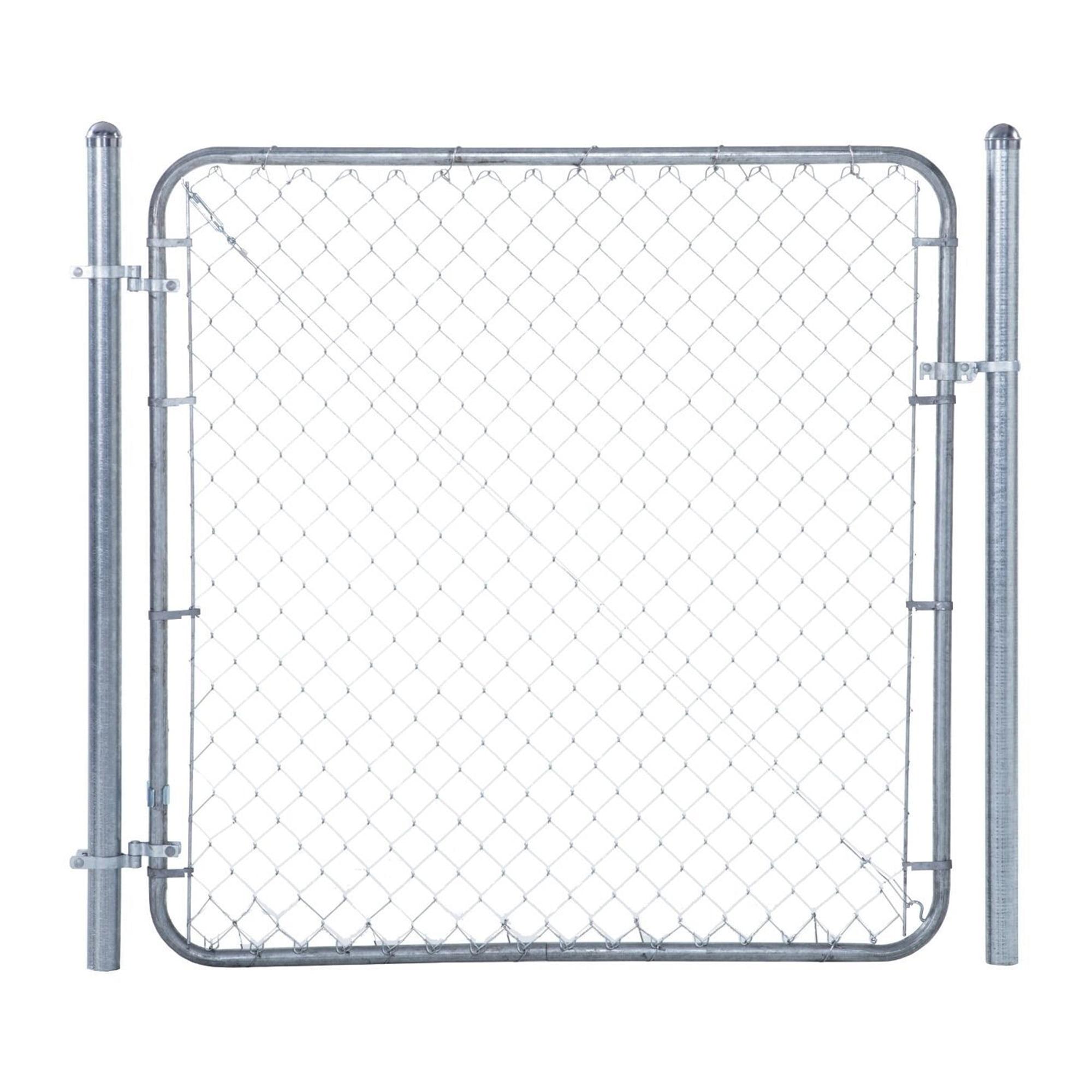 Adjust-A-Gate Fit-Right Chain Link Fence Walk-Through Gate Kit, Metal Fencing Gate with Round Corner Frame