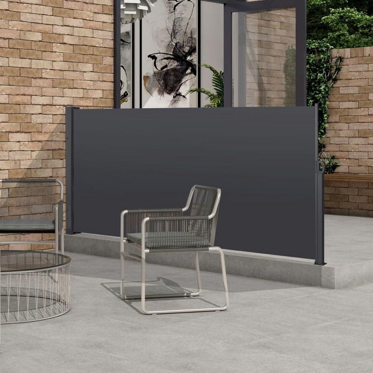 118" x 63" Dark Grey Retractable UV Resistant Patio Privacy Screen