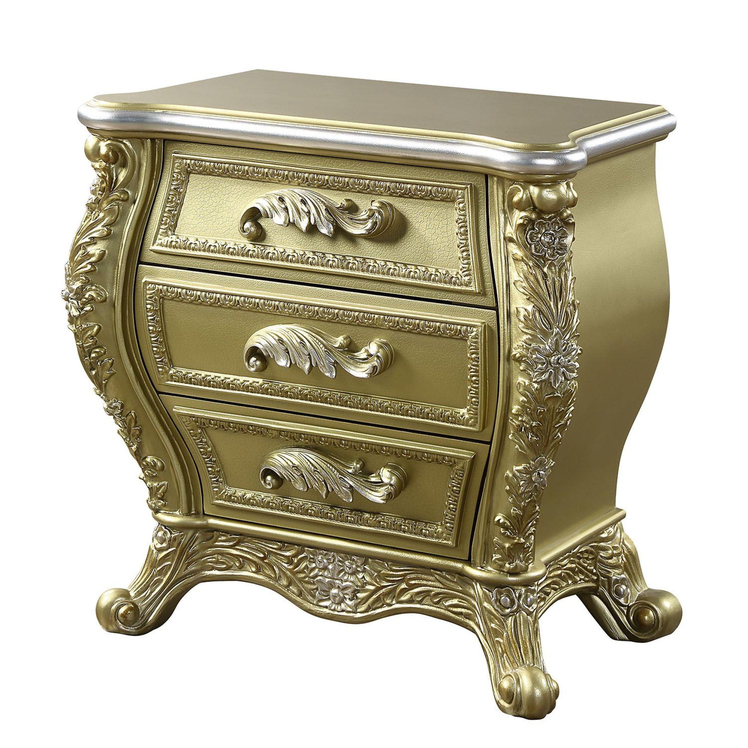 32" Cabriole Nightstand Gold Finish - Acme Furniture