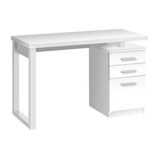 Monarch Specialties Computer Desk Home Office Laptop Left Right Set-Up Storage Drawers 48InchL Work Laminate White Contemporary Modern
