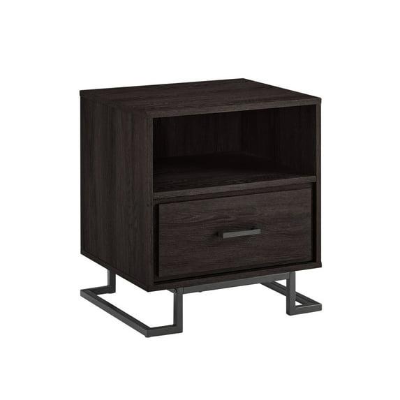 Miekor Furniture Contemporary Metal and Wood 1-Drawer Nightstand – Charcoal B5A6818