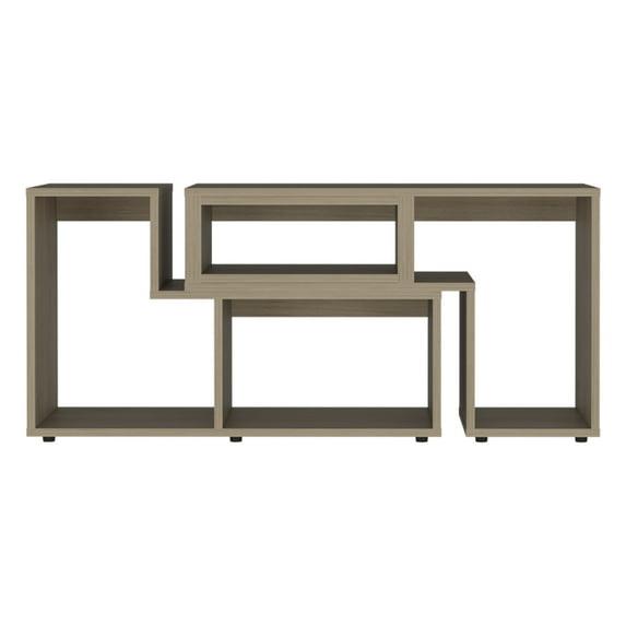 Treevol Furniture, Extendable TV Stand Houston, Multiple Shelves, Light Pine Finish-Indoor