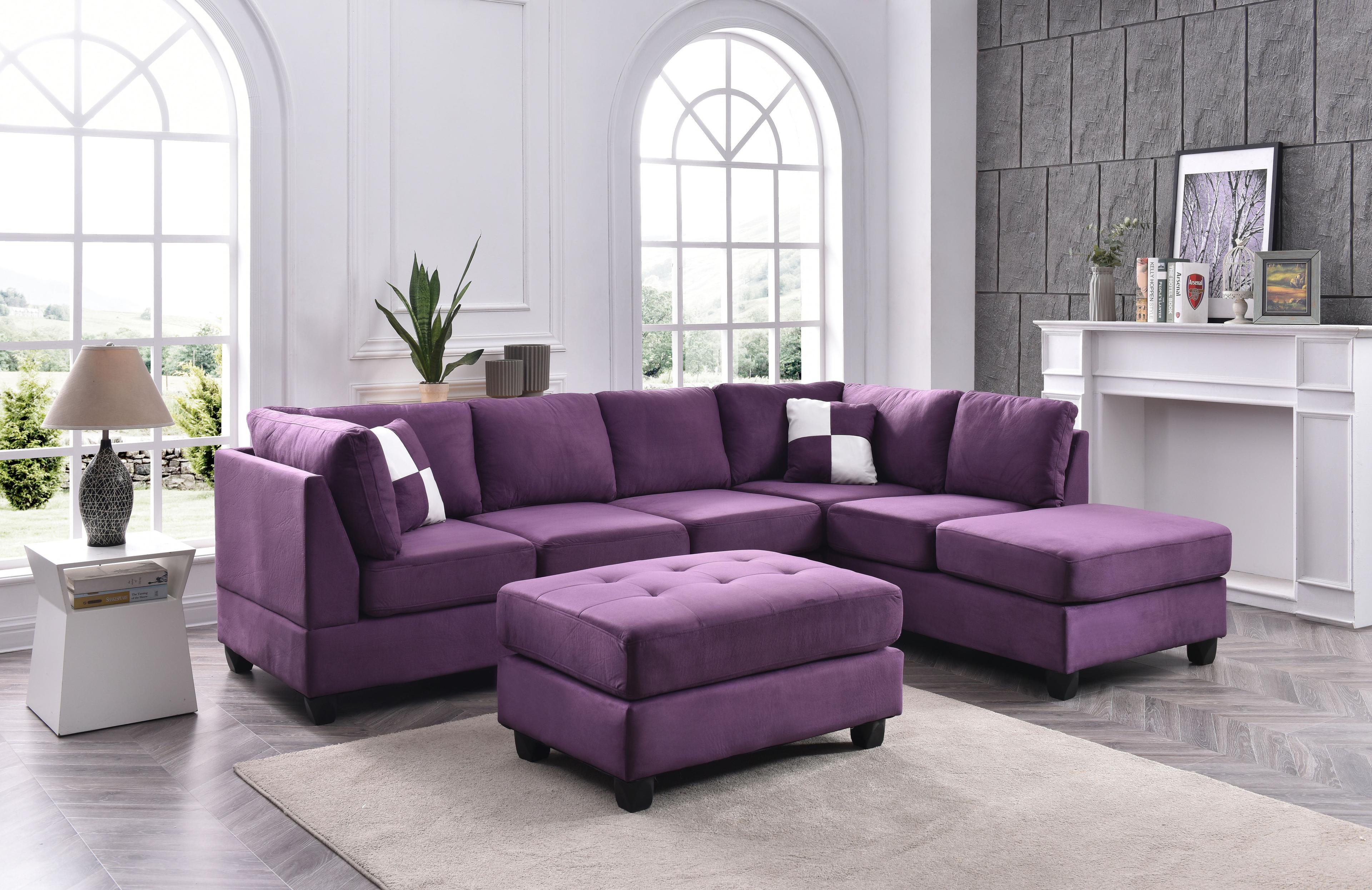 Maykoosh Suburban Soiree Sectional Sofa, Purple