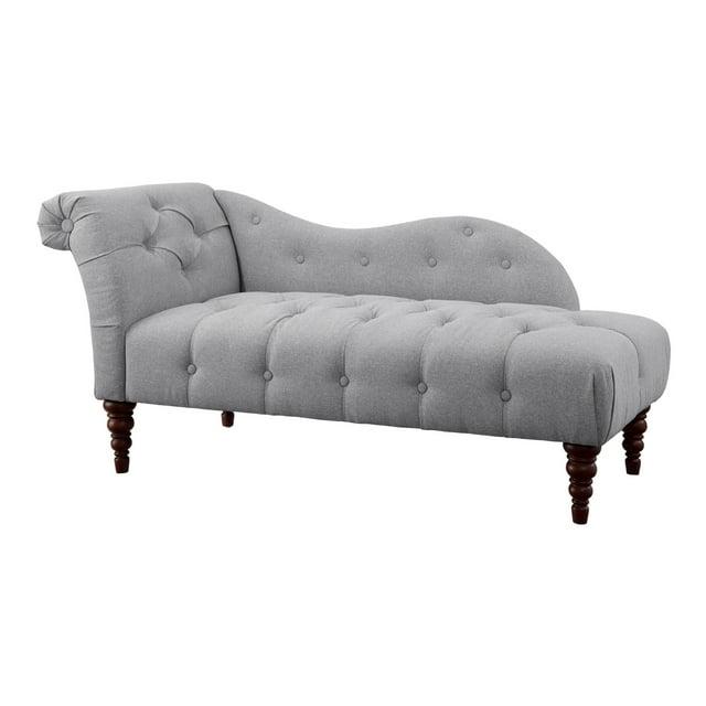 Lexicon Blue Hill 66" Traditional Textured Fabric Chaise in Dove Gray