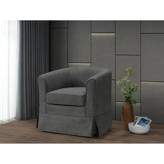 Bed Bath & Beyond Metal Fabric Woven Swivel Chair, Steel Gray