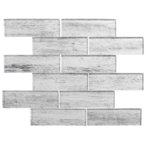 Andova Migdal 2'' x 6'' Glass Brick Joint Mosaic Kitchen Backsplash, Bathroom, Shower, Wall and Floor Tile
