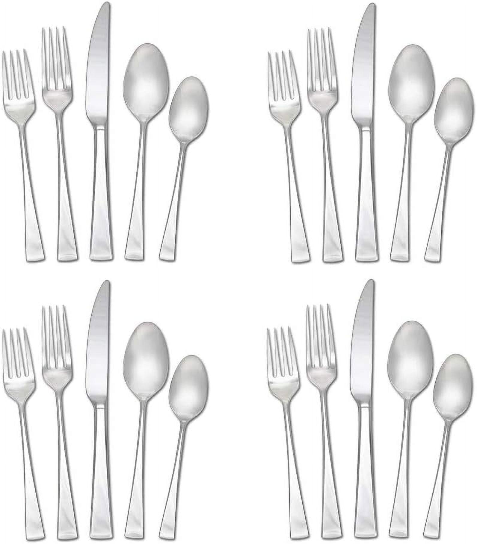 Lucia 20-Piece Polished Stainless Steel Flatware Set