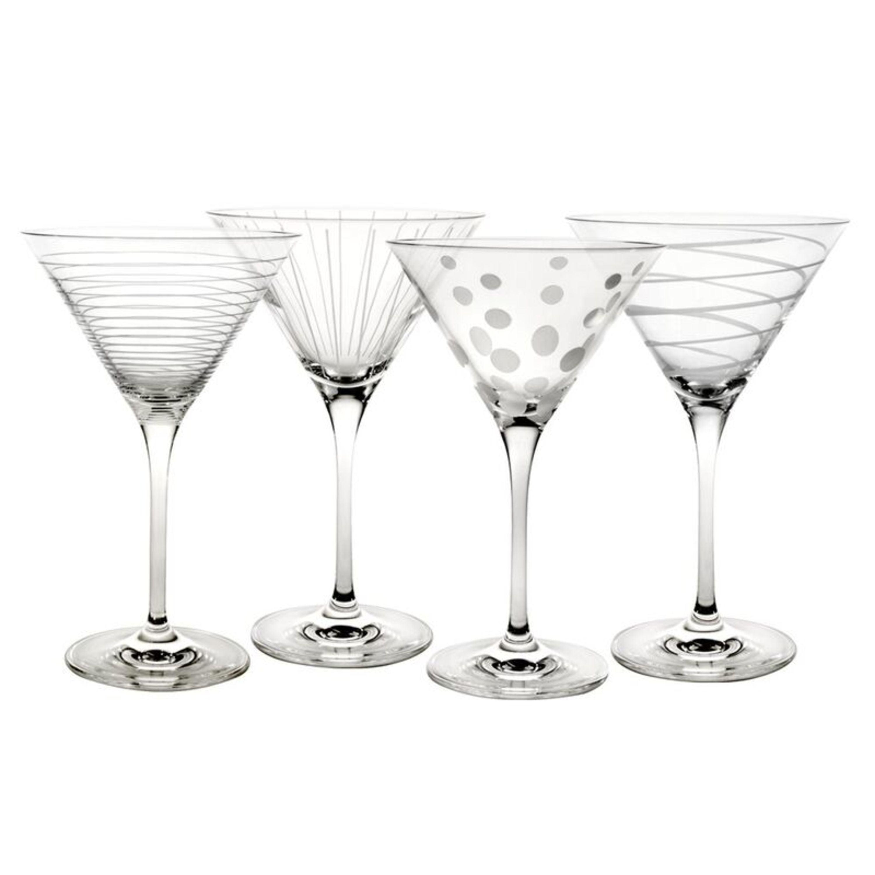 Cheers 10 oz Clear Lead Crystal Martini Glass Set