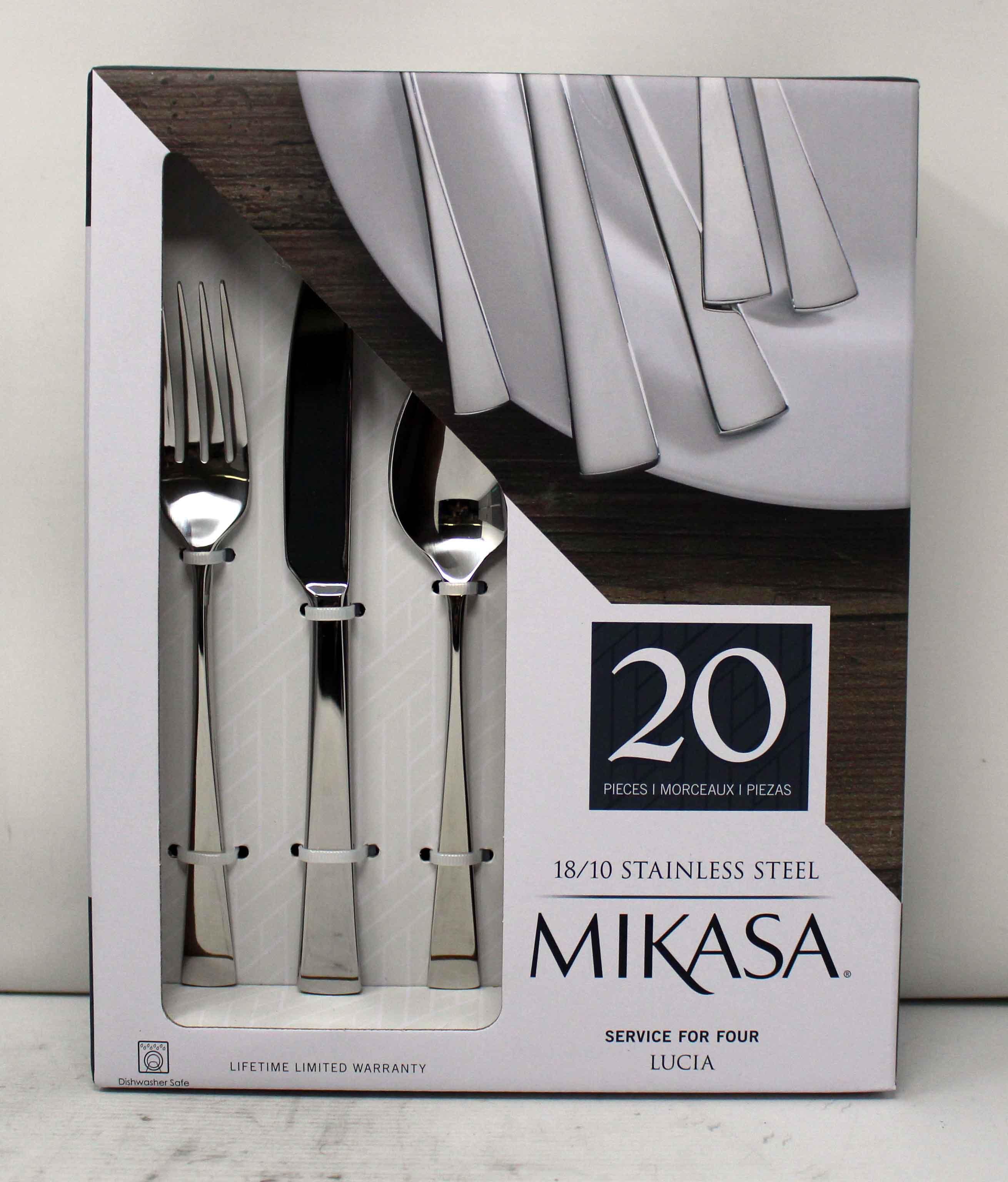 Lucia 20-Piece Polished Stainless Steel Flatware Set